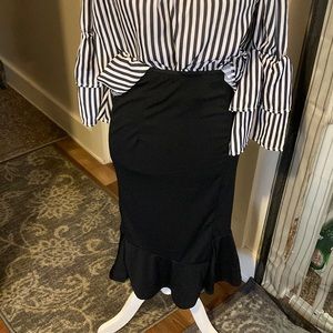 Sheins bell shaped ruffled bottom skirt size S